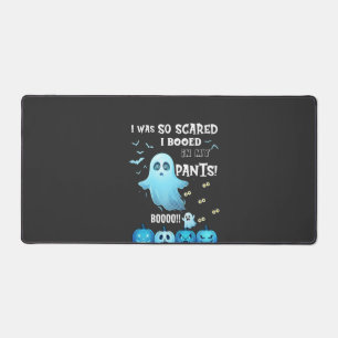 Booed Pants Halloween Ghost Blue Pumpkins Desk Mat