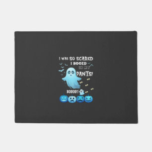 Booed Pants Halloween Ghost Blue Pumpkins Doormat