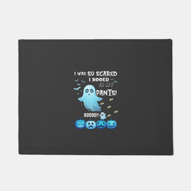 Booed Pants Halloween Ghost Blue Pumpkins Doormat (Front)