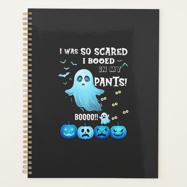 Booed Pants Halloween Ghost Blue Pumpkins Planner (Front)