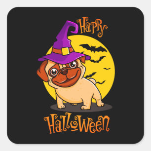 BooF -Bruno the Witchy French Bulldog Square Sticker