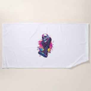 Boogie Bones � Funny 70s Disco Skull Beach Towel