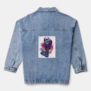 Boogie Bones – Funny 70s Disco Skull Denim Jacket