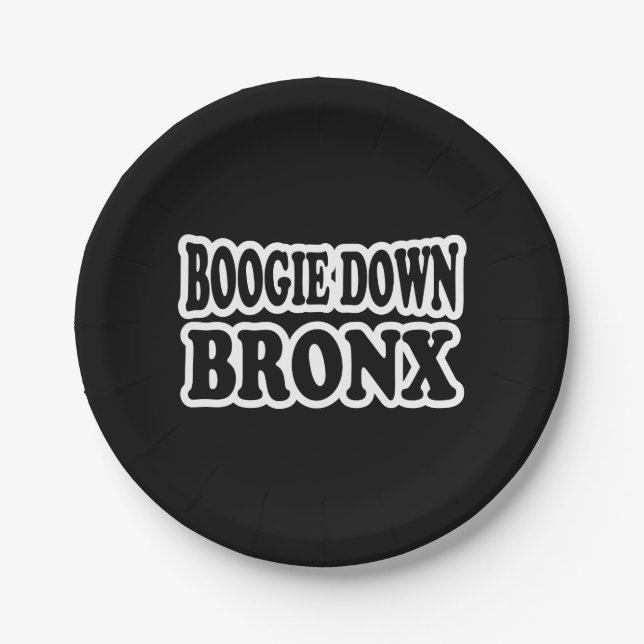 Boogie Down Bronx, NYC Paper Plate (Front)