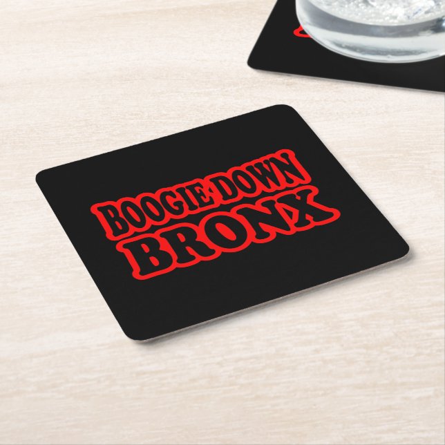 Boogie Down Bronx, NYC Square Paper Coaster (Angled)