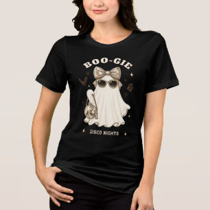 Boogie Ghost with Disco Bow Purse & Sunglasses Tri-Blend Shirt