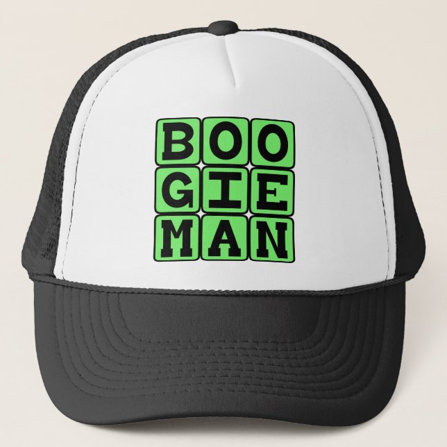 Boogie Man, Scary Dude Trucker Hat (Front)