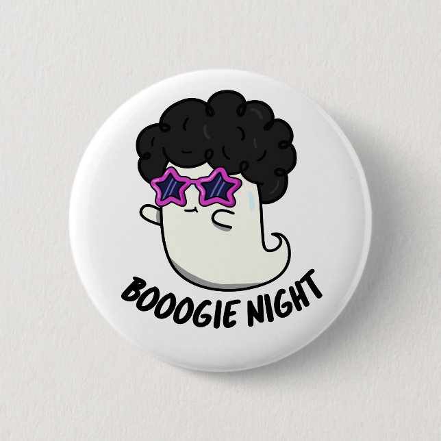 Boogie Night Funny Halloween Ghost Pun  6 Cm Round Badge (Front)
