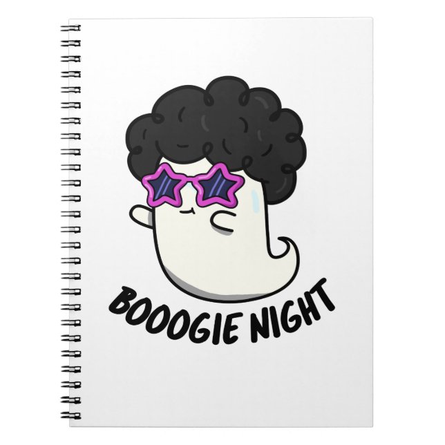 Boogie Night Funny Halloween Ghost Pun  Notebook (Front)