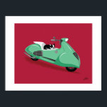 Boogie on Khybele Cyber Poster<br><div class="desc">This illustration of Boogie my boston terrier, is from the BOOGIE ON SCOOTERS series, which is also available as a 2011 calendar in this store. Created by Lili Chin</div>