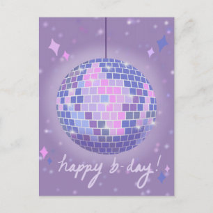 Boogie Woogie Disco ball Birthday Postcard