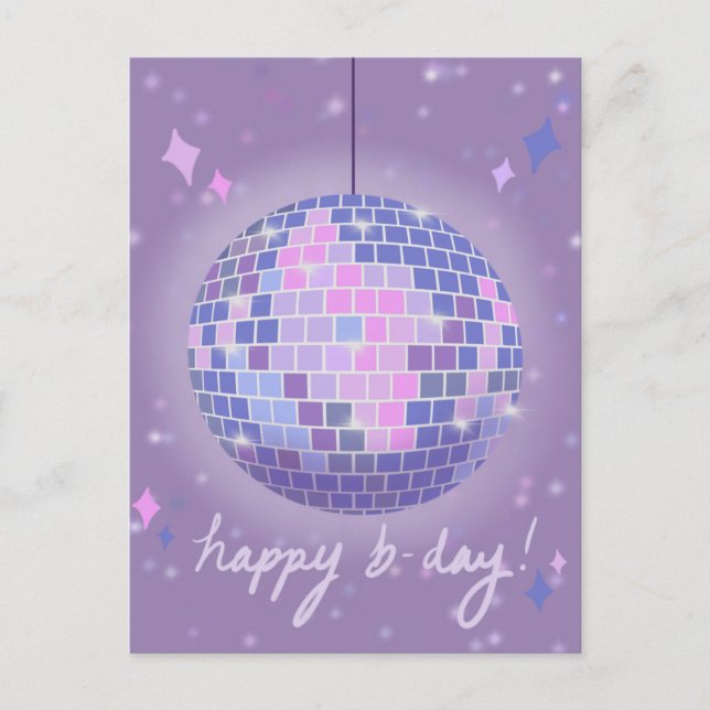 Boogie Woogie Disco ball Birthday  Postcard (Front)