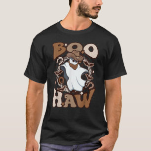 BooHaw Ghost Halloween Cowboy Cowgirl Costume Retr T-Shirt