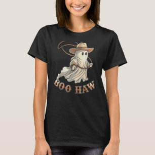 BooHaw Ghost Halloween Cowboy Cowgirl Costume Retr T-Shirt