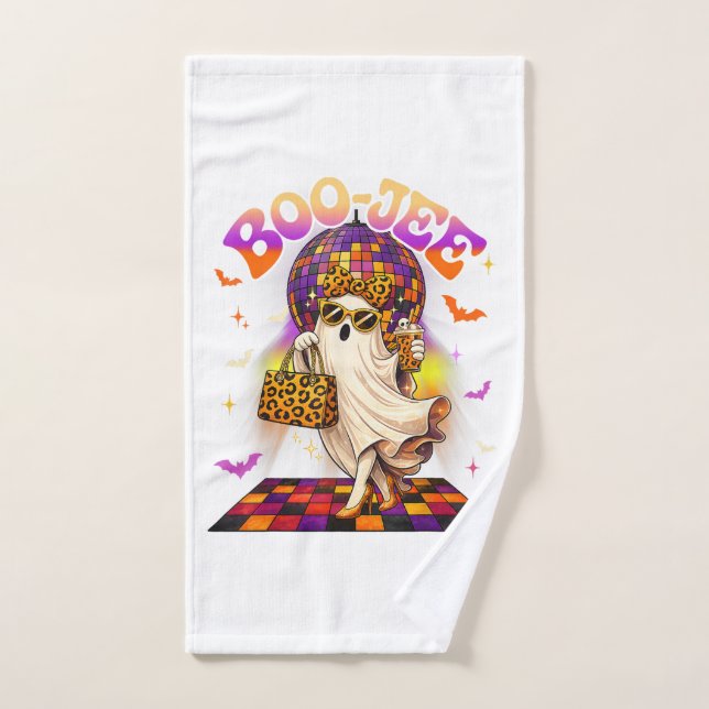 Boojee Ghost Halloween Boo JEE Disco Hand Towel (Hand Towel)