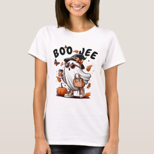 Boojee Ghost Halloween Costume Pumpkin Spooky Seas T-Shirt