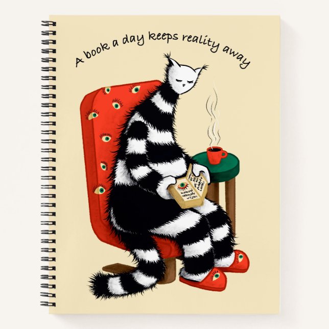 Book A Day Keeps Reality Away - Reading Cat (Front)