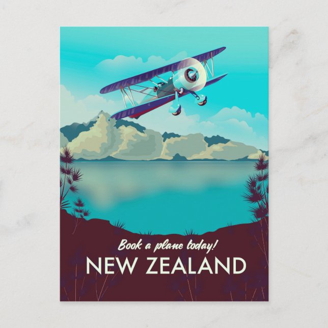 Book a Plane Today! New Zealand Postcard (Front)