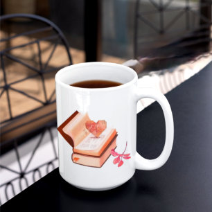 Book Aesthetic with Heart Map &love store Coffee Mug