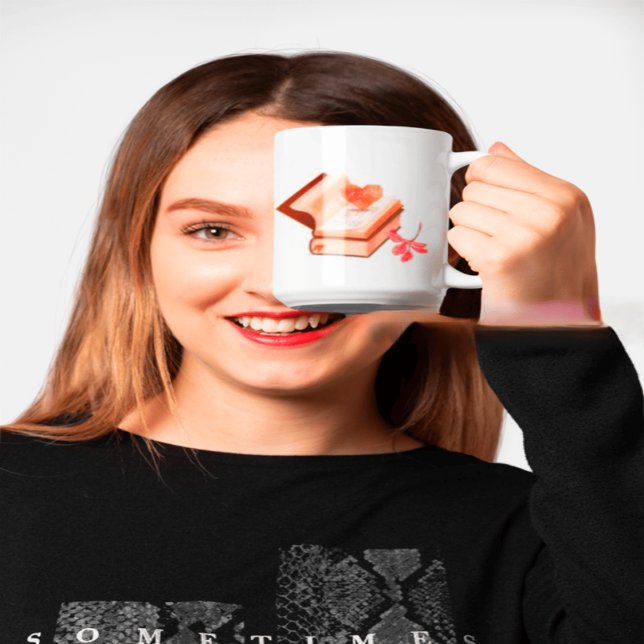  Book Aesthetic with Heart Map &love store Coffee Mug (Creator Uploaded)