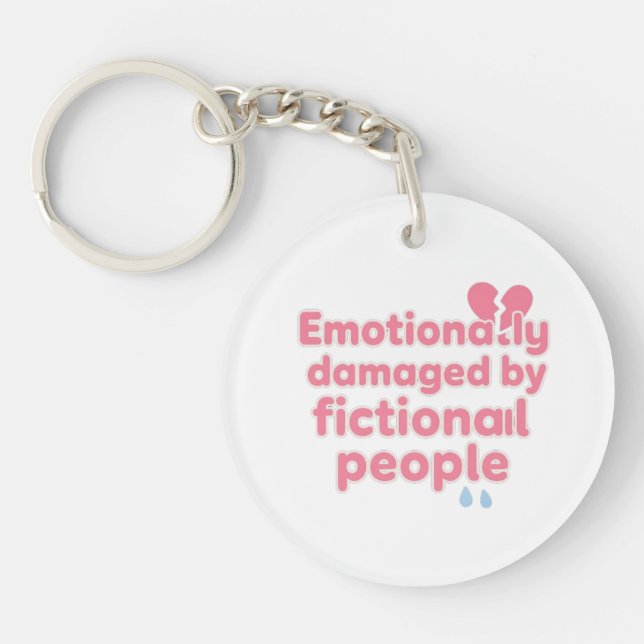 Book and anime heartbreak survivor key ring (Front)