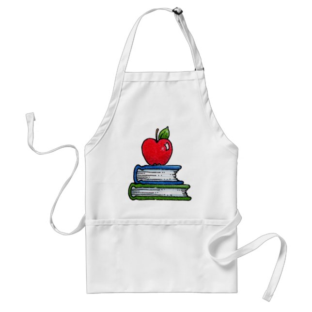 Book and apple standard apron (Front)