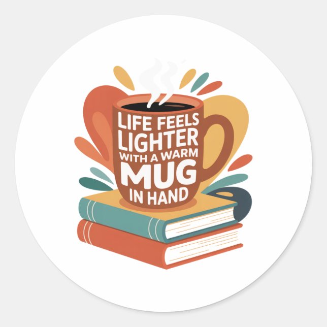 Book and Brew Bliss Classic Round Sticker (Front)