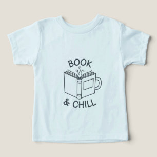 Book and Chill Minimal Line Art T-Shirt 