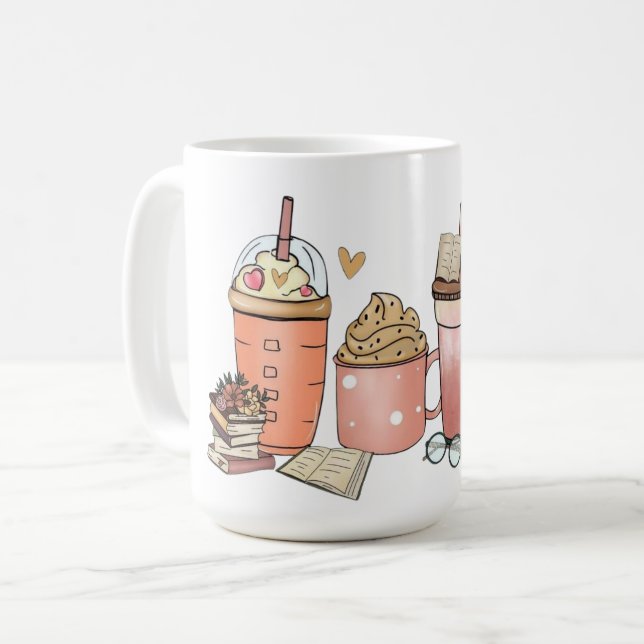Book and Coffee Lover's Delight Mug (Front Left)