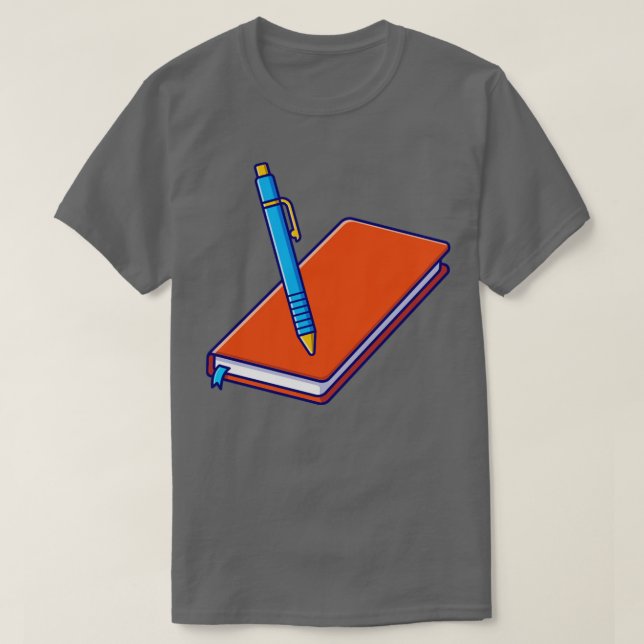 Book And Pen T-Shirt (Design Front)