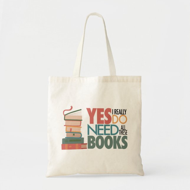 Book and Reading Love Tote Bag (Front)