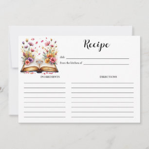 Book and Ring Theme Elegant Recipe Card