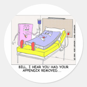 Book Appendix Coming Out Funny Gifts & Tees Classic Round Sticker