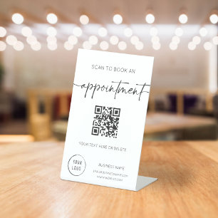 Book Appointment QR Code Business Pedestal Sign