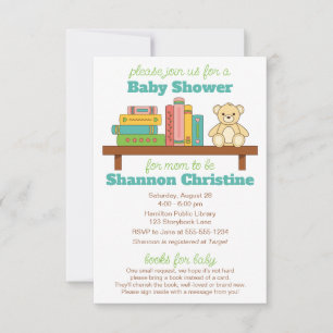 Book Baby Shower   Books for Baby Invitation