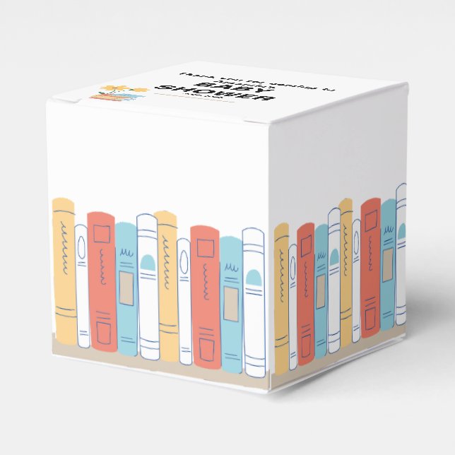 Book Baby Shower, Brunch and Books, Gender Neutral Favour Box (Front Side)