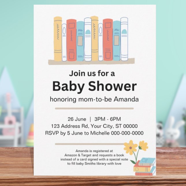 Book Baby Shower, Brunch and Books, Gender Neutral Invitation (Creator Uploaded)