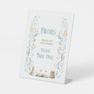 Book Baby Shower Favor Pedestal Sign