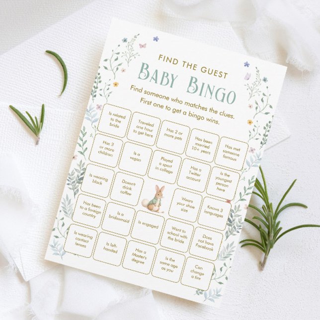 Book Baby Shower Find the Guest Bingo Game Card (Creator Uploaded)