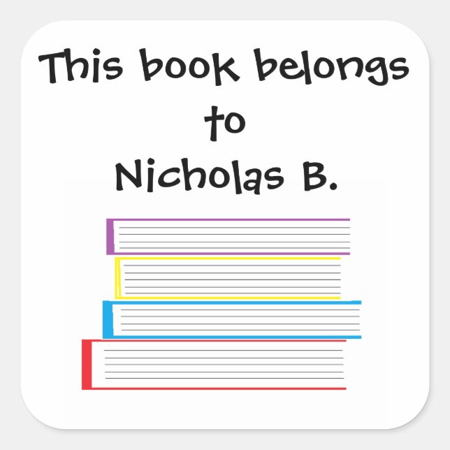 "Book belongs to..." Stickers (Front)