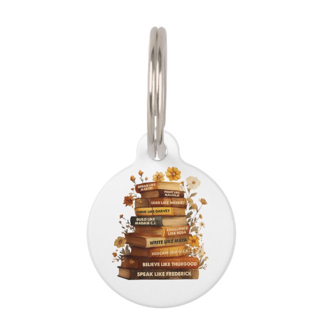 Book Black History Month Pet Tag (Front)