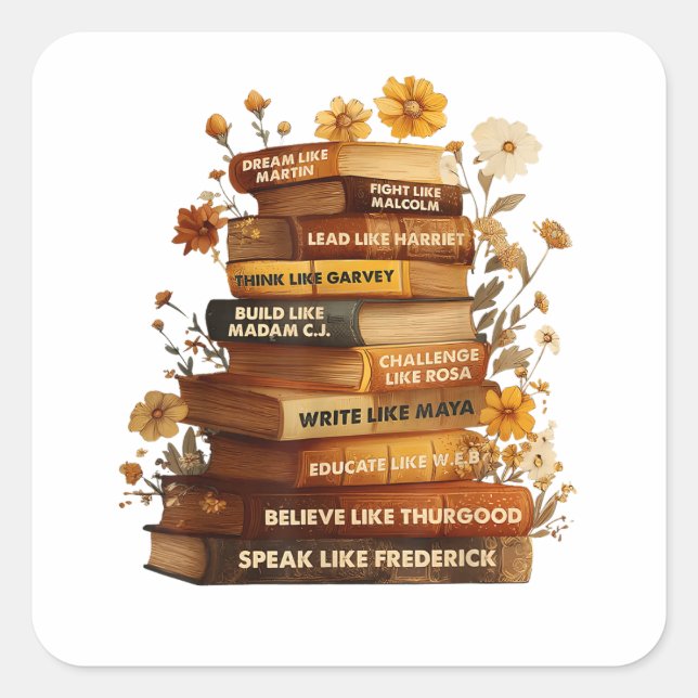 Book Black History Month Square Sticker (Front)