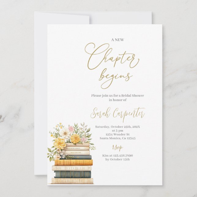 Book Bridal Shower Invitation (Front)