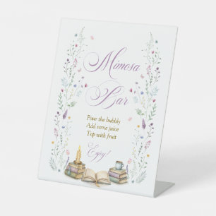 Book Bridal Shower Mimosa Bar Pedestal Sign