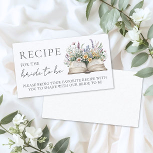 Book Bridal Shower Recipe Enclosure Card