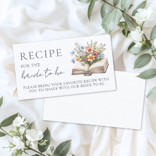 Book Bridal Shower Recipe Enclosure Card