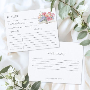 Book Bridal Shower Recipe Request Card