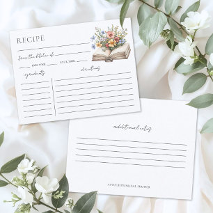 Book Bridal Shower Recipe Request Card