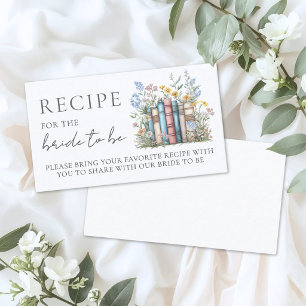 Book Bridal Shower Recipe Request Enclosure Card