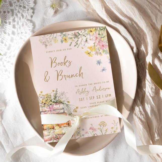 Book & Brunch Wildflowers Bridal Shower Invitation (Creator Uploaded)